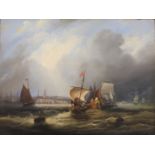 FREDERICK CALVERT (c.1785-c.1845) FISHING BOATS IN THE ENGLISH CHANNEL Signed and dated 1833, oil on
