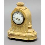 FRENCH SIENNA MARBLE CLOCK, mid 19th century, the 4 1/2" enamelled dial with arabic numerals on an