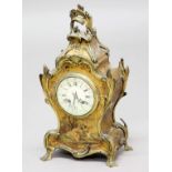 LOUIS XV STYLE MANTEL CLOCK, the 4" enamelled dial on an eight day movement stamped Mougin, half