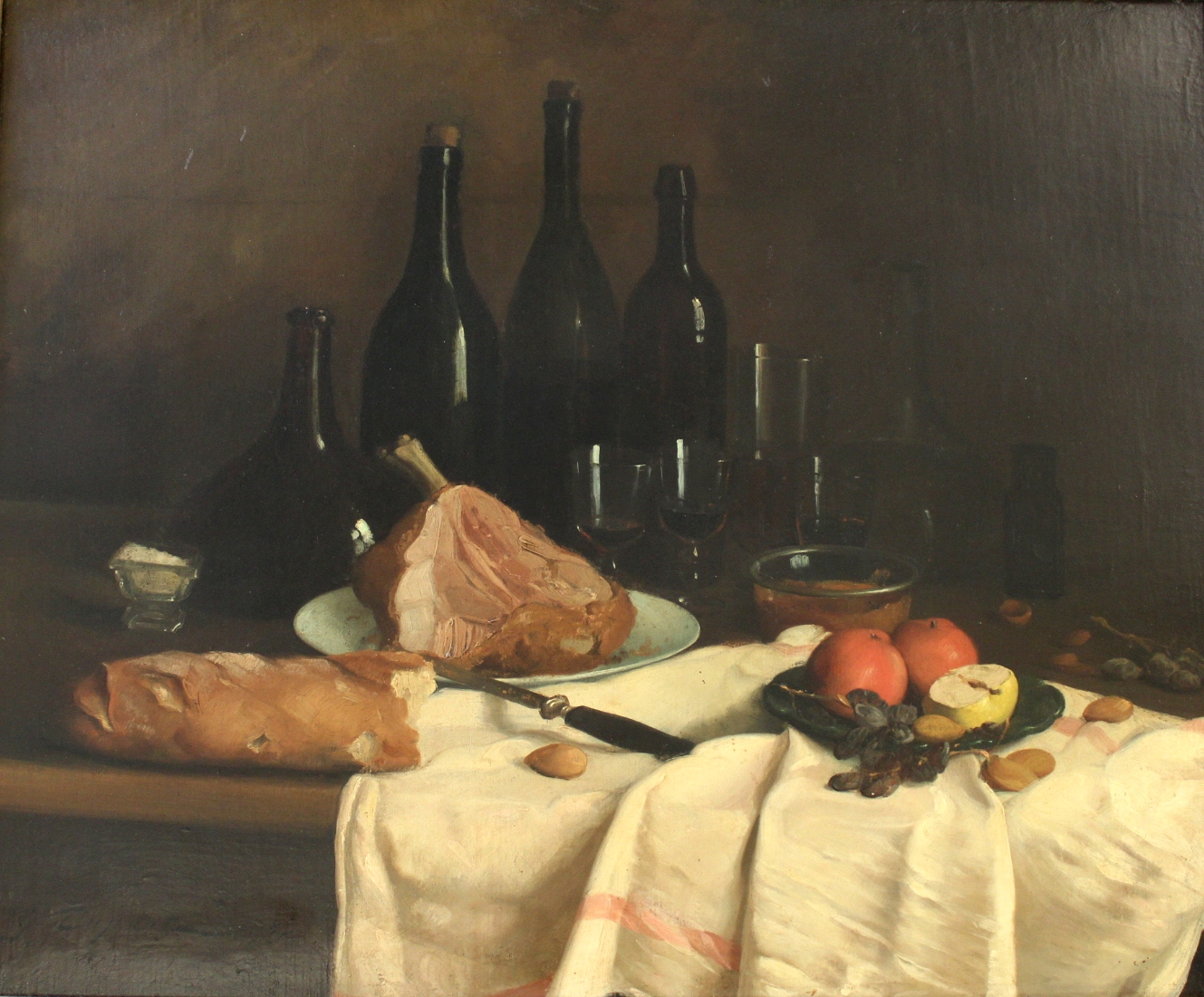 G** G** DUPONT (Fl.c.1882-1889) AN EPICURE'S LUNCHEON Signed and dated 83, oil on canvas 59 x