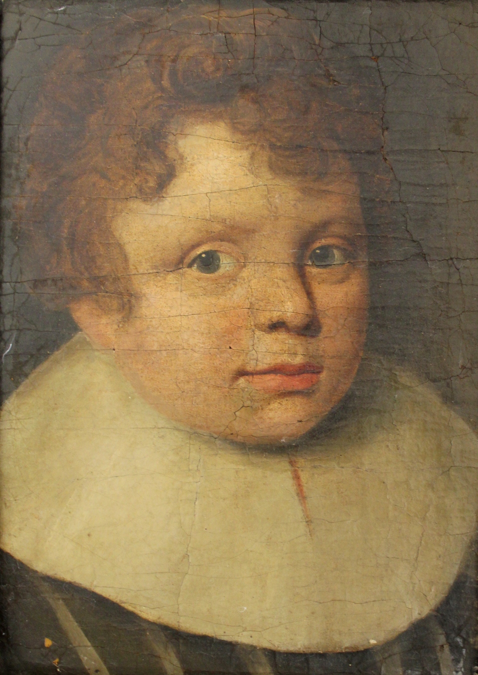 FOLLOWER OF JACOB GERRITSZ. CUYP (1594-1652) PORTRAIT OF A BOY Bust length, wearing a striped - Image 2 of 2