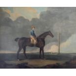 MANNER OF GEORGE STUBBS, ARA (1724-1806) HORSE AND JOCKEY ON A HEATH Oil on canvas 44.5 x 55cm. ++