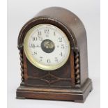 BULLE PATENT ELECTRIC MANTEL CLOCK, with 5 1/2" silvered dial, height 29.5cm