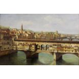 FOLLOWER OF ANTONIETTA BRANDEIS (1848-1926) THE PONTE VECCHIO, FLORENCE Oil on canvas 63.5 x