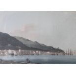 NEAPOLITAN SCHOOL, 19th CENTURY A QUIET HARBOUR SCENE ON THE ITALIAN COAST Gouache 41.5 x 61.5cm. ++