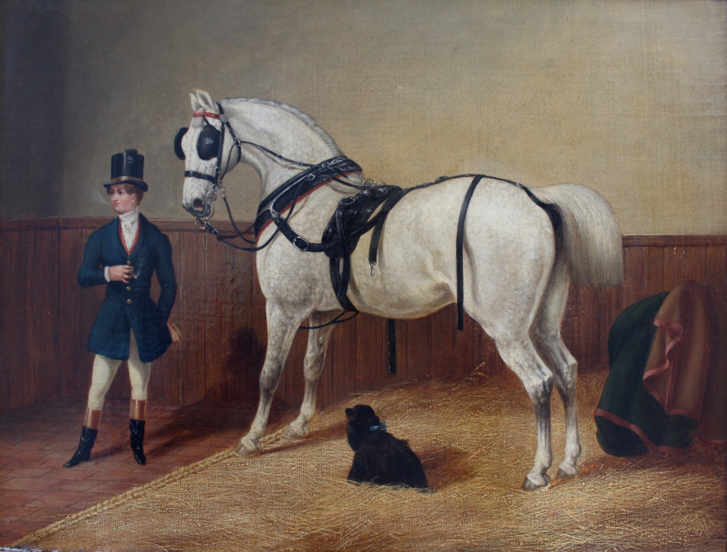 AFTER JOHN FREDERICK HERRING Senr (1795-1865) A HARNESSED ST. GILES CAB HORSE WITH HIS DRIVER; A ST. - Image 2 of 2