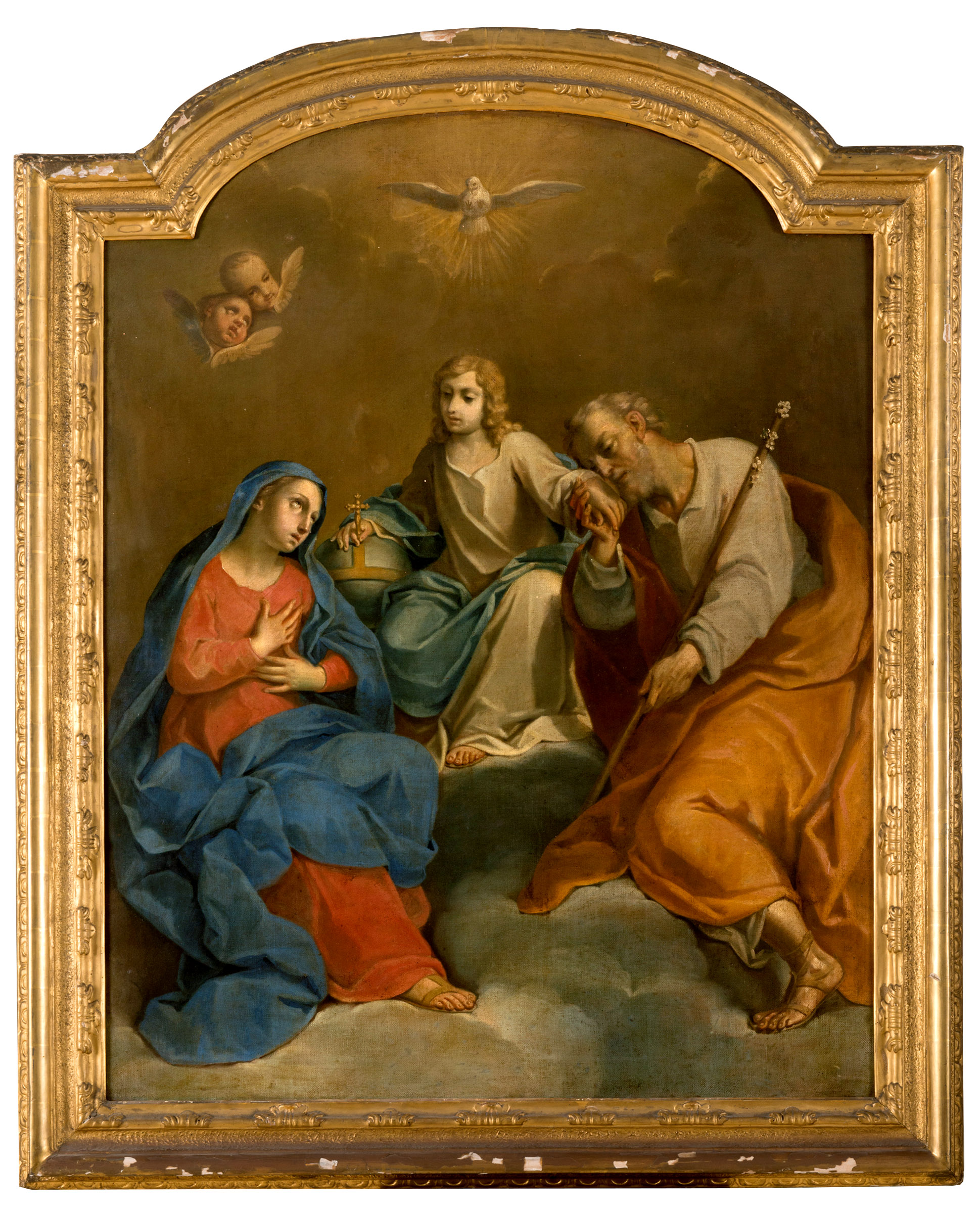 MANNER OF FRANCESCO DE MURA (1696-1782) THE HOLY FAMILY: MARY AND JOSEPH WITH CHRIST AS SALVATOR