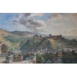 WILLIAM EWART LOCKHART, RSA (1846-1900) A VIEW OF THE ALHAMBRA FROM SACROMONTE Signed and