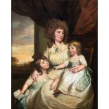 THOMAS BEACH (1838-1806) PORTRAIT OF MRS WILLIAM HELYAR JUNIOR, WITH HER TWIN CHILDREN HARRIET AND