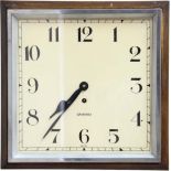 GARRARDS ART DECO STYLE WALL CLOCK the eleven inch square enamelled dial, inscribed Garrard, on a