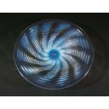 LALIQUE BOWL in the Ondes design, the opalescent bowl with a moulded spiral design. Marked, R