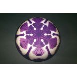 CAMEO GLASS SHADE in the manner of Galle, the purple and frosted glass shade with a floral design to