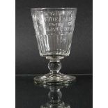HORSE RACING INTEREST: GLASS RUMMER, dated 1816, the facetted, bucket shaped bowl with engraved