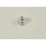 A SINGLE LOOSE PEAR-SHAPED DIAMOND weighing 1.09 carats.