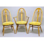 ERCOL DINING SUITE - 'SWAN' BACK CHAIRS a dining suite including a set of 4 'Swan' back dining