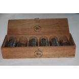 SIX C I V 1905 MARKED DRINKING TUMBLERS. Six glass tumblers with half plate coverings, marked with