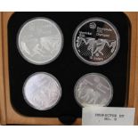 CASED 1976 OLYMPIC GAMES SETS. Four cased 1976 dated Proof Sets of $10 x 2 and $5 x 2 per set. All