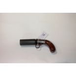 A PEPPERBOX REVOLVER. A six-shot Pepperbox Percussion Revolver with steel cylinder and ring