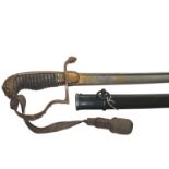 AN IMPERIAL SAXON INFANTRY OFFICERS GUARD SWORD. A Saxon Infantry Guard officers sword, complete