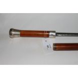 A WILKINSON SWORDSTICK WITH SILVER MOUNTS. A Swordstick marked Henry Wilkinson, Pall Mall, with