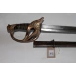 A FRENCH CAVALRY SABRE 1898. A French 1896 dated officers cavalry sabre, with ornate pierced
