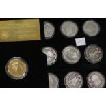 CASED GOLDEN JUBILEE COMMEMORATIVES. In a wooden case complete with plaque and certificates,