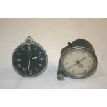 JAEGER VINTAGE CAR CLOCK - PARIS a vintage car clock with a black dial and metal case, marked Jaeger