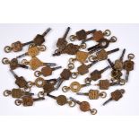 ANTIQUE BRASS WATCH KEYS - ADVERTISING approx 30 brass watch keys, all with makers names and
