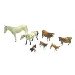 COLLECTION OF BESWICK ANIMALS including a No 701 Bois Roussel Racehorse Second Version (White), No