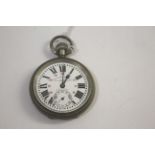 INDIAN RAILWAYS POCKET WATCH - MADORINA a pocket watch with white enamel dial and subsidiary dial,