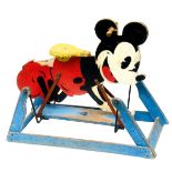 MICKEY MOUSE - TRIANG CHILDS RIDE ON ROCKER a painted wooden rocker in the shape of Mickey Mouse,