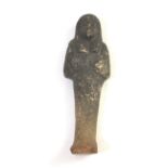 EGYPTIAN TOMB STATUE a pottery figure of a Mummy, with various hieroglyphics on the chest and