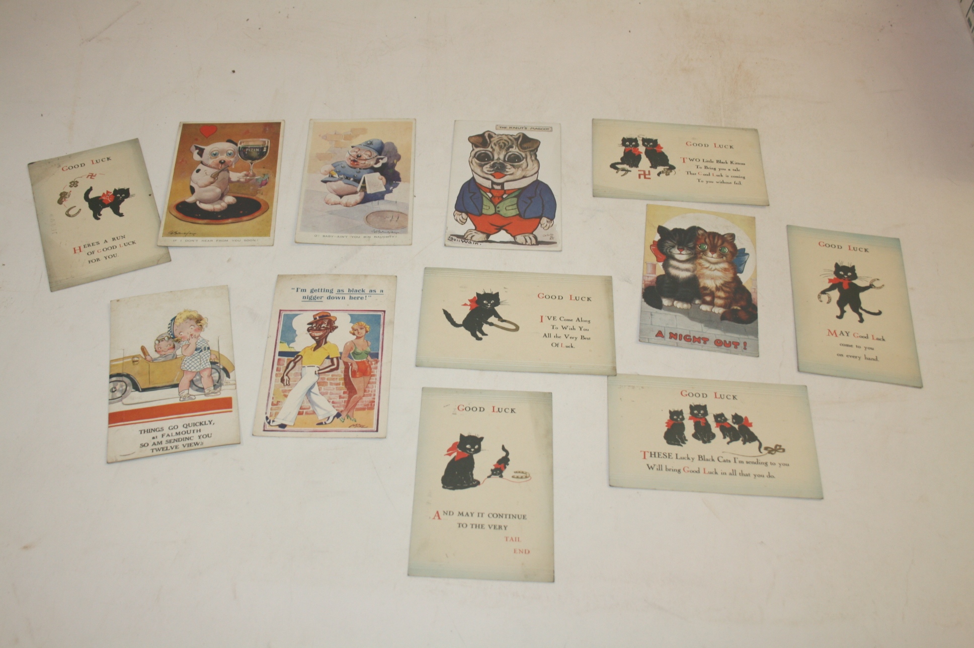 LARGE QTY OF LOOSE POSTCARDS including Cats and Dogs (Louis Wain, Bonzo etc), GB cards (Young