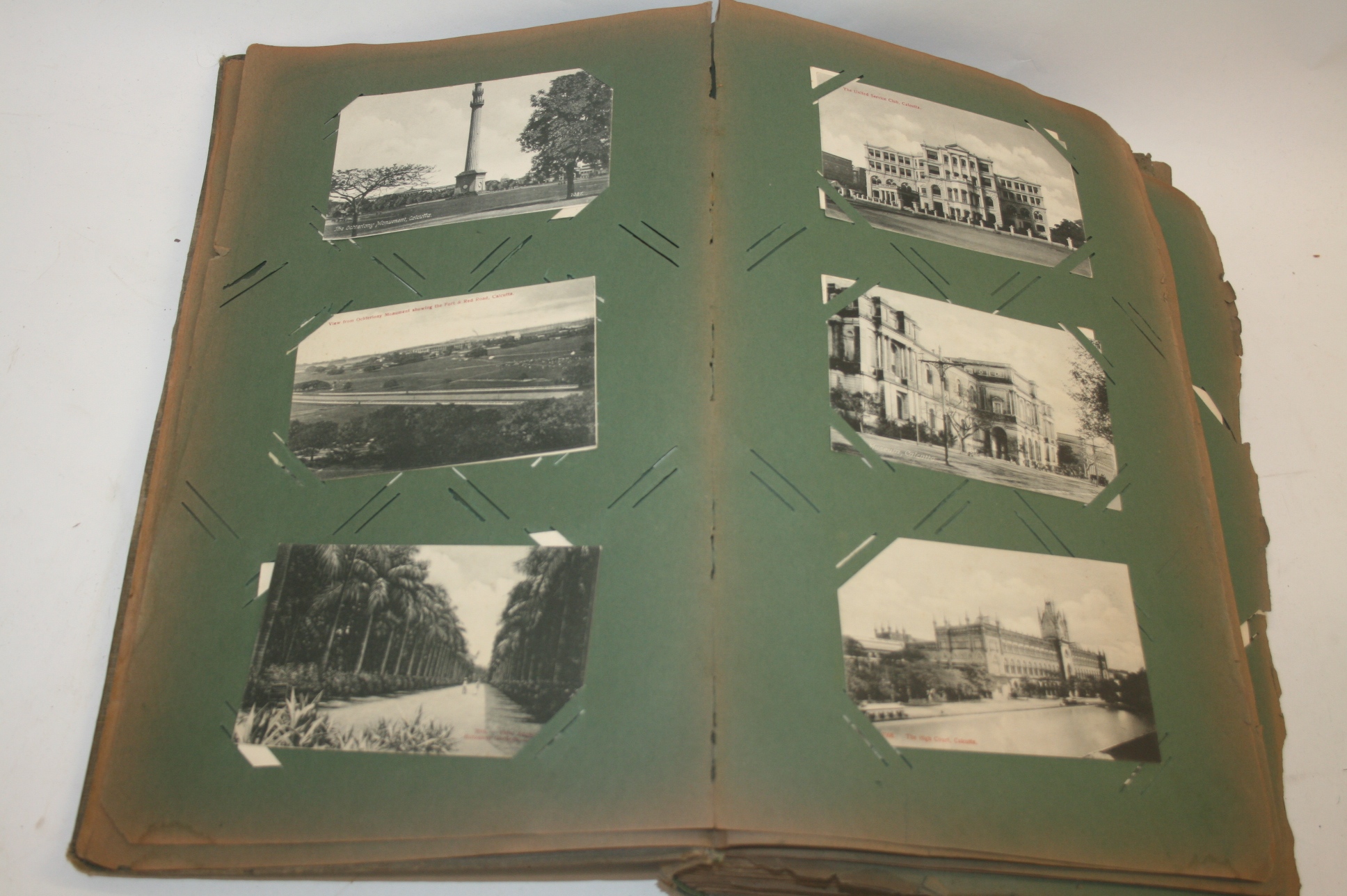 LARGE POSTCARD ALBUM including India (Agra, Puri, various Calcutta cards, Simla, Darjeeling,