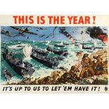 WW2 'D DAY' POSTER - ADMIRALTY a WW2 poster titled It's up to us to let 'em have it', printed by