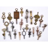 ANTIQUE WATCH KEYS a mixed lot of 22 watch keys, including a silver coloured Gauntlet, 4 steel keys,