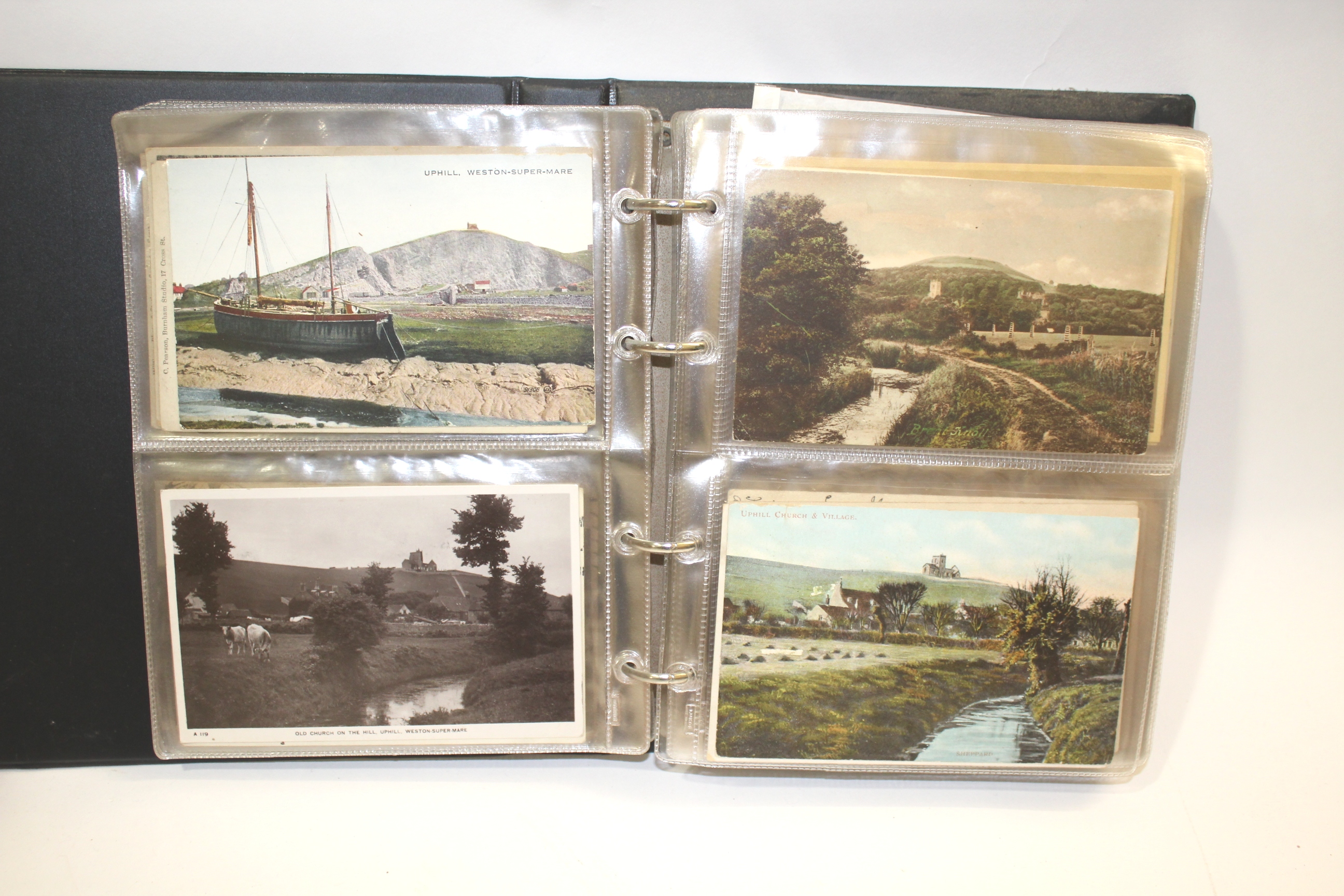 TWO POSTCARD ALBUMS & LOOSE POSTCARDS the albums with GB cards, Mudford, Ilchester, Somerton,