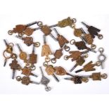 ANTIQUE BRASS WATCH KEYS - ADVERTISING approx 28 brass watch keys, including one of King Edward VII,