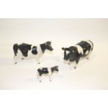 BESWICK FRESIAN BULL, COW & CALF including Model No 1439A Fresian Bull Coddington Hilt Bar, 1362A