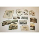 VICTORIAN VALNETINE CARDS & POSTCARDS various embroidered Valentine cards, and various postcards