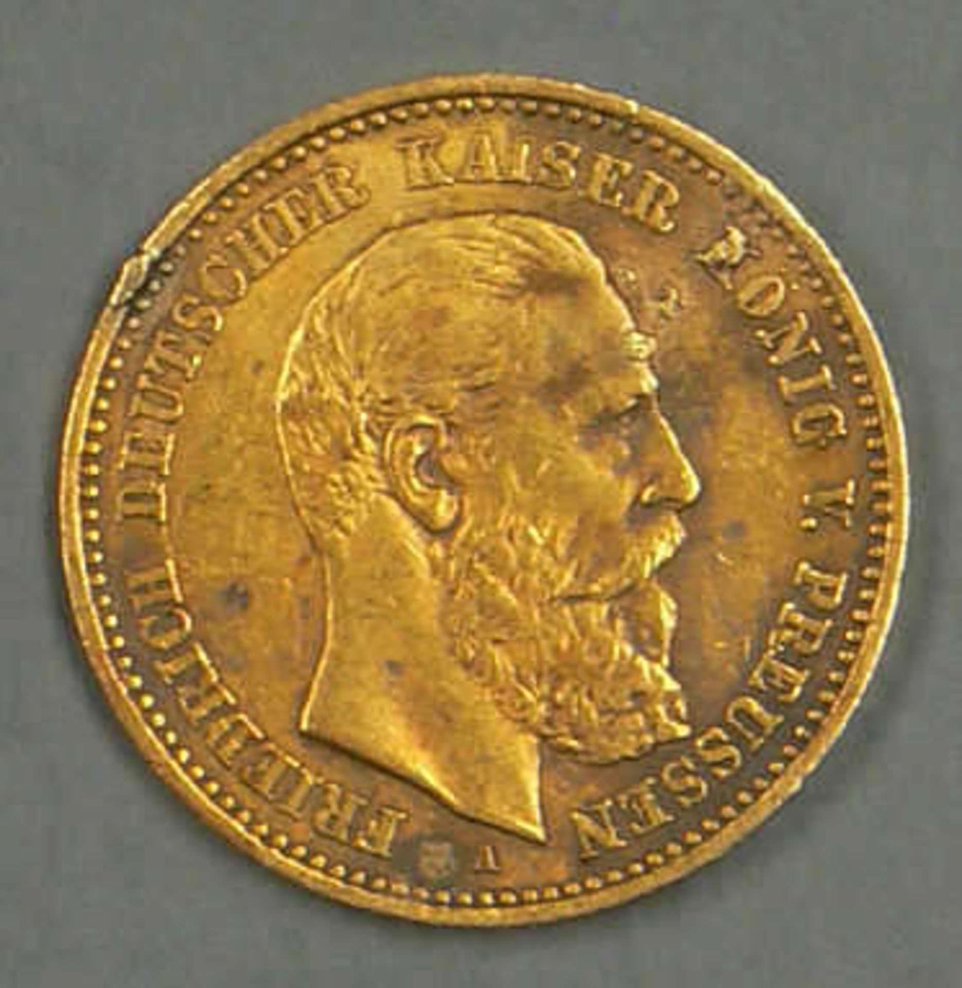 Deutsches Kaiserreich Preußen 1888, 10.- Mark - Goldmünze "Friedrich III.". Erhaltung: ss. German