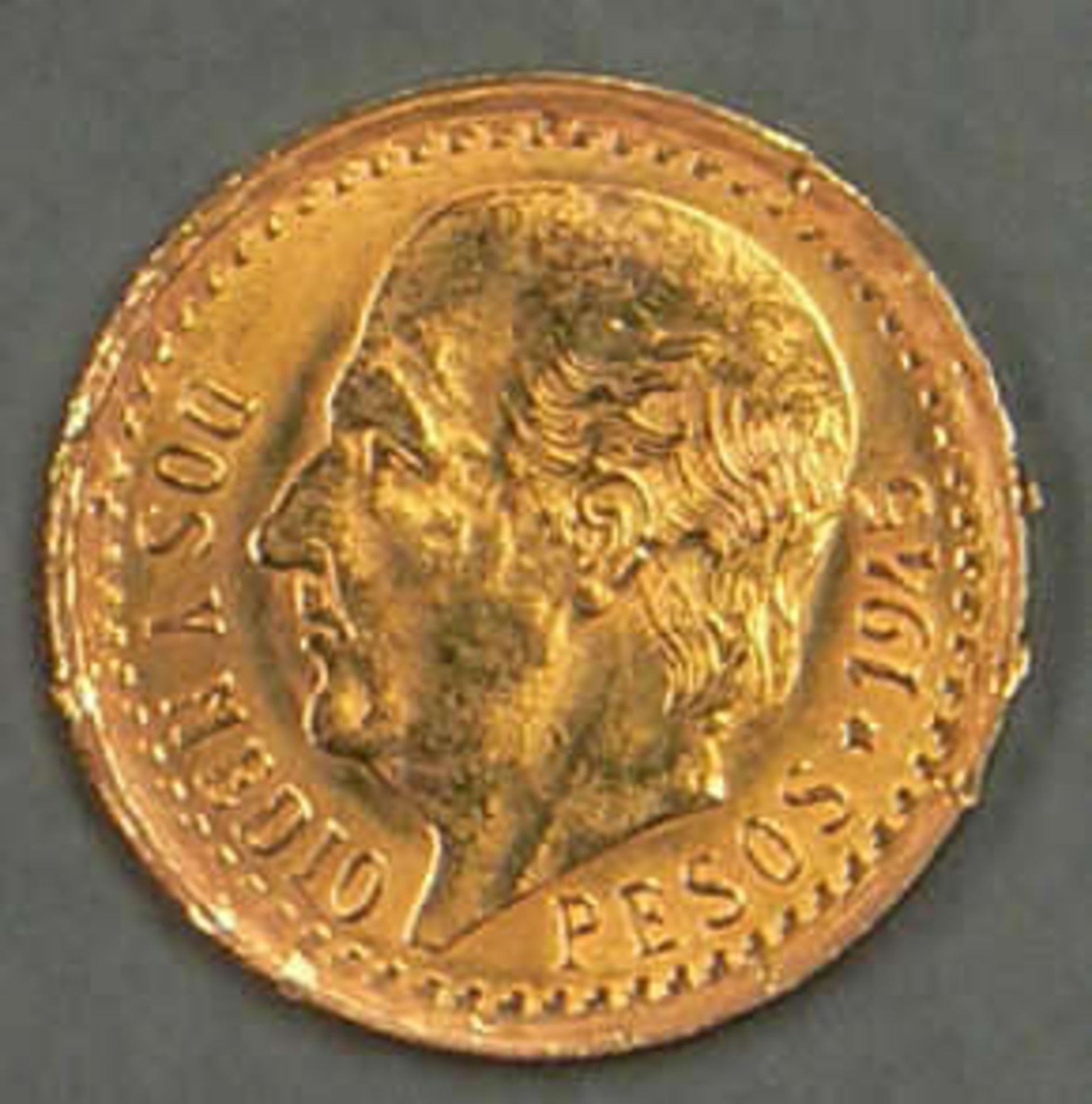 Mexiko 1945, 2 1/2 Peso - Goldmünze. Gewicht: ca. 2,2 g. Mexico 1945, 2 1/2 peso - gold coin.