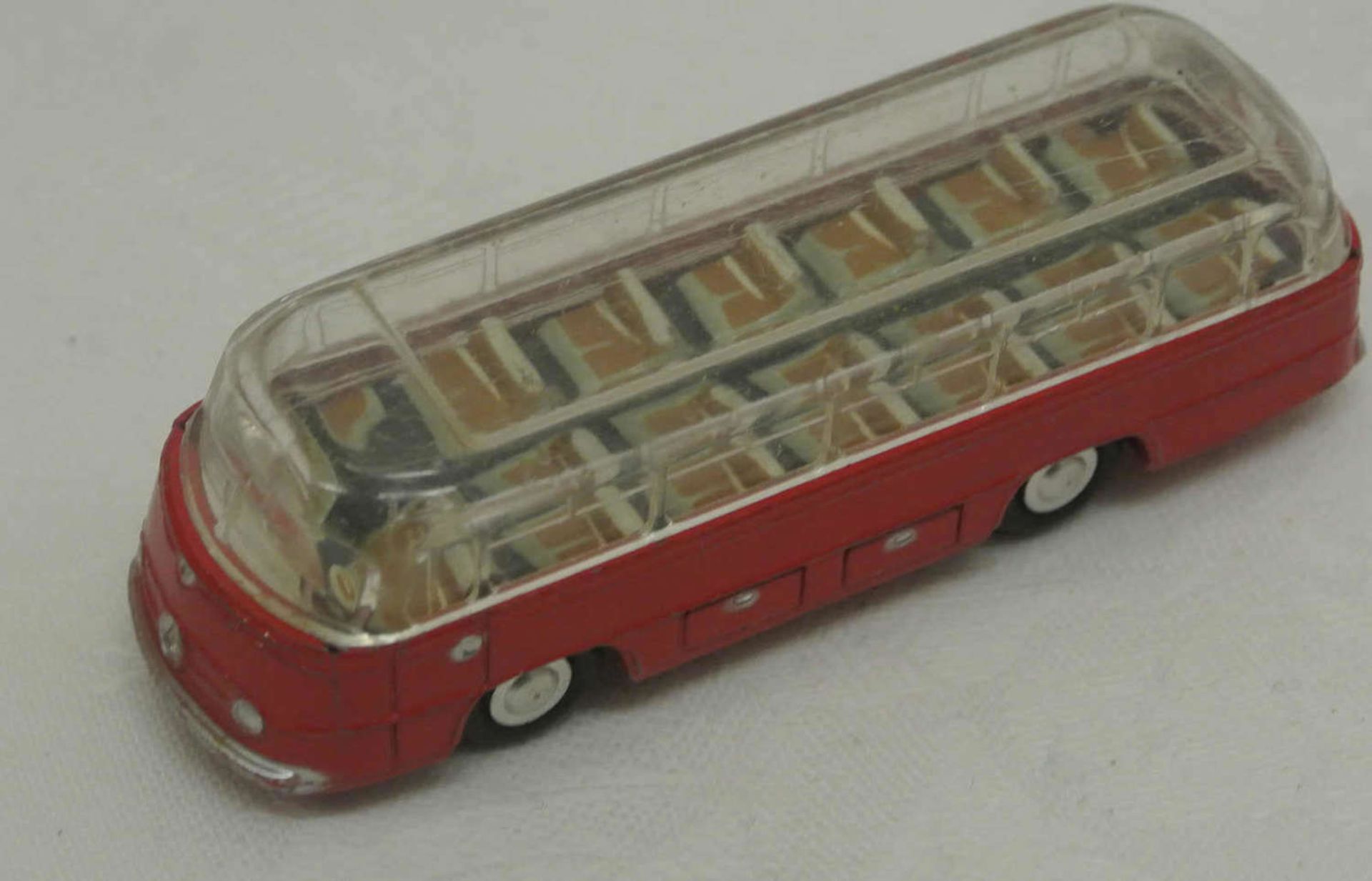 Original Vintage 1958-1969 Schucco Piccolo 740 Mercedes Bus, rot, Metall Original Vintage 1958-