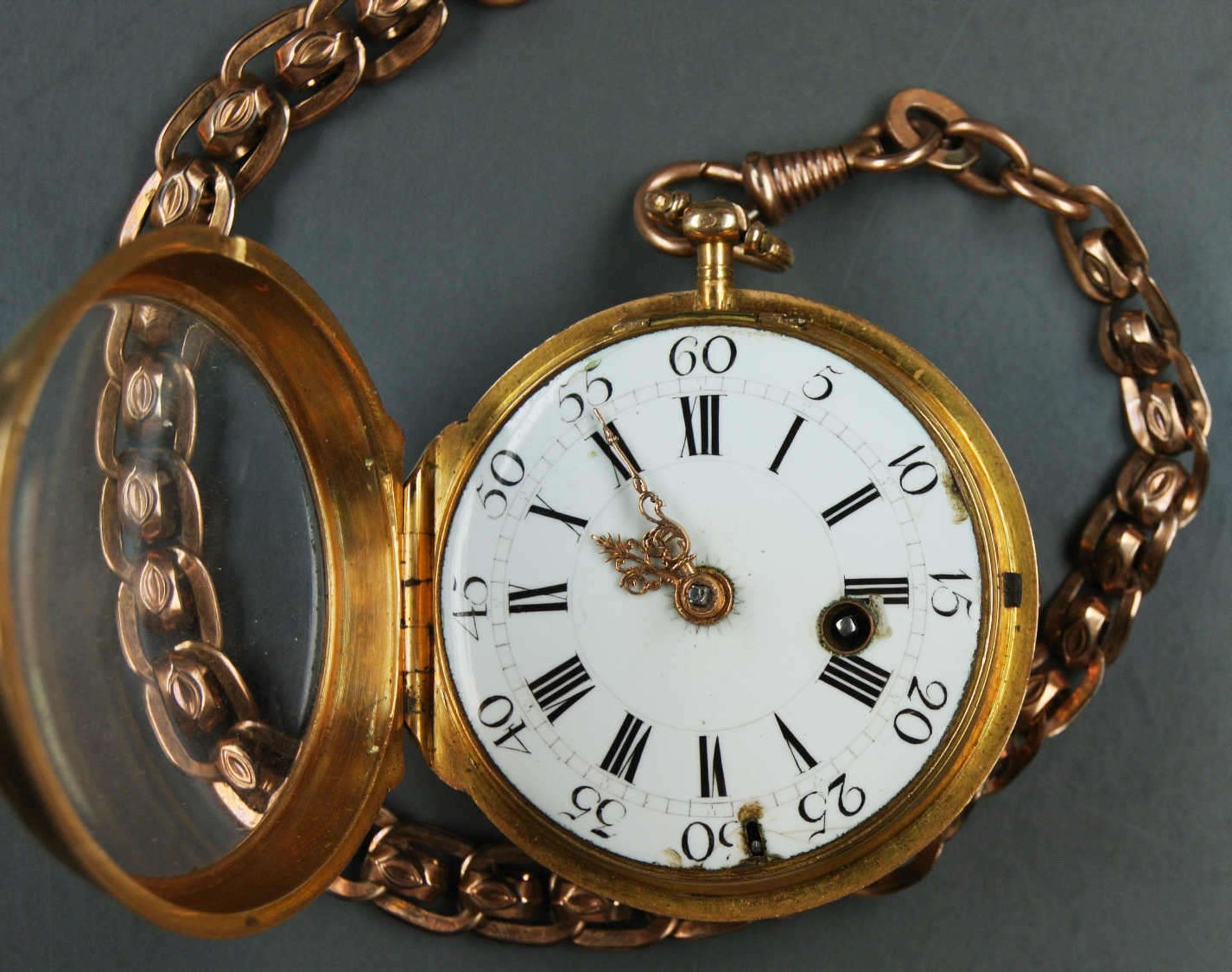 Spindel - Taschenuhr von Jean Francois Beeckaert Paris, No. 236. Um 1800. Gold 750. Emaill - - Bild 11 aus 12