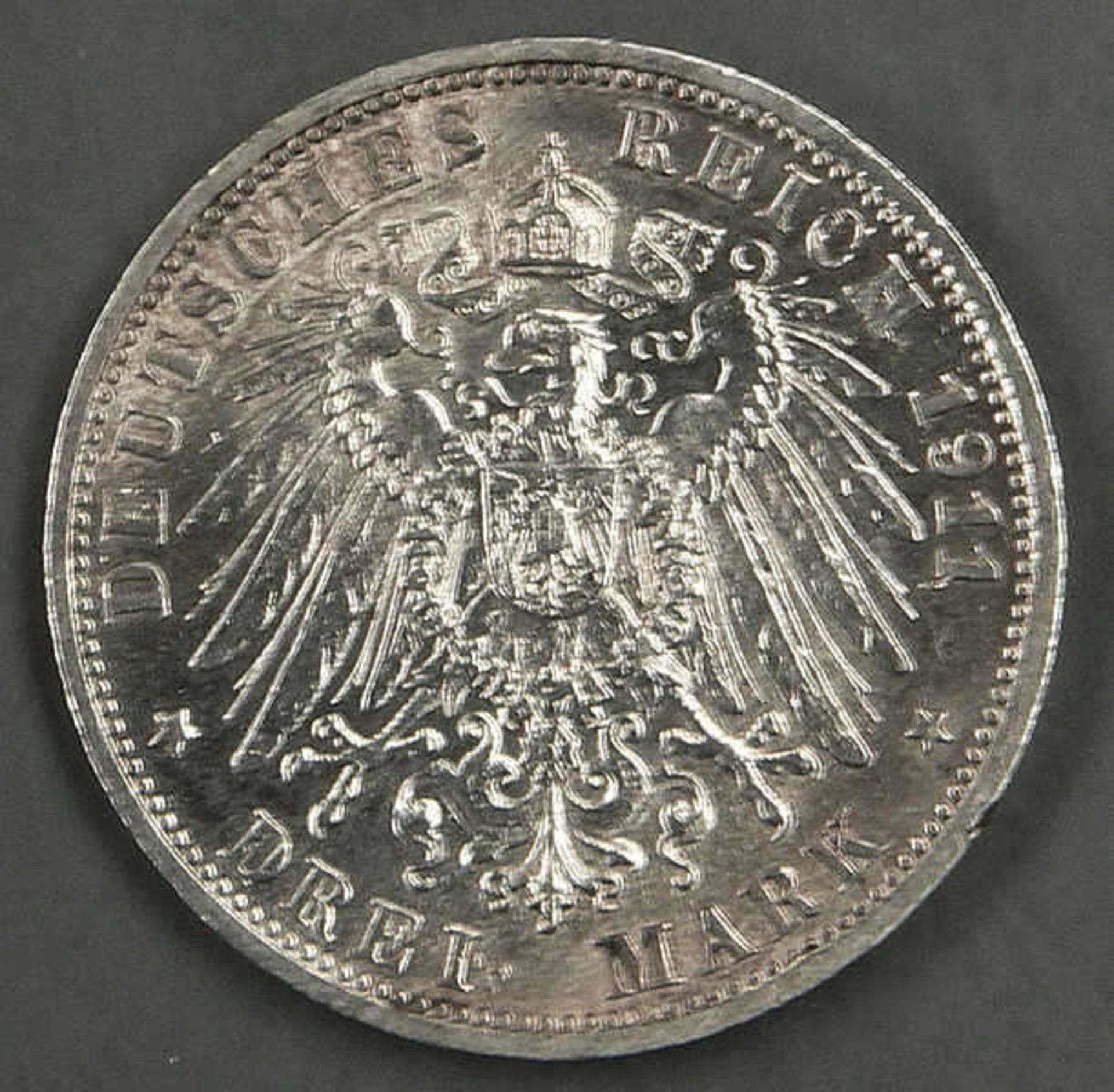 Deutsches Kaiserreich Württemberg 1911 F. 3 Mark - Silbermünze. "Wilhelm und Charlotte". Jaeger: - Bild 2 aus 2