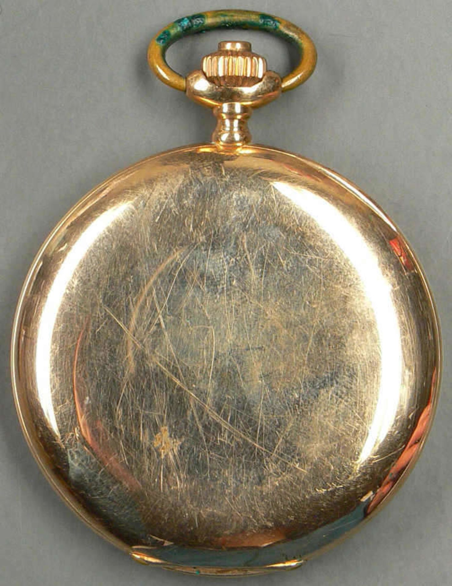 14 ct goldene Taschenuhr, beide Außendeckel 14 ct gepunzt. Innendeckel Metall. Gewicht: ca. 106 g. - Bild 2 aus 5