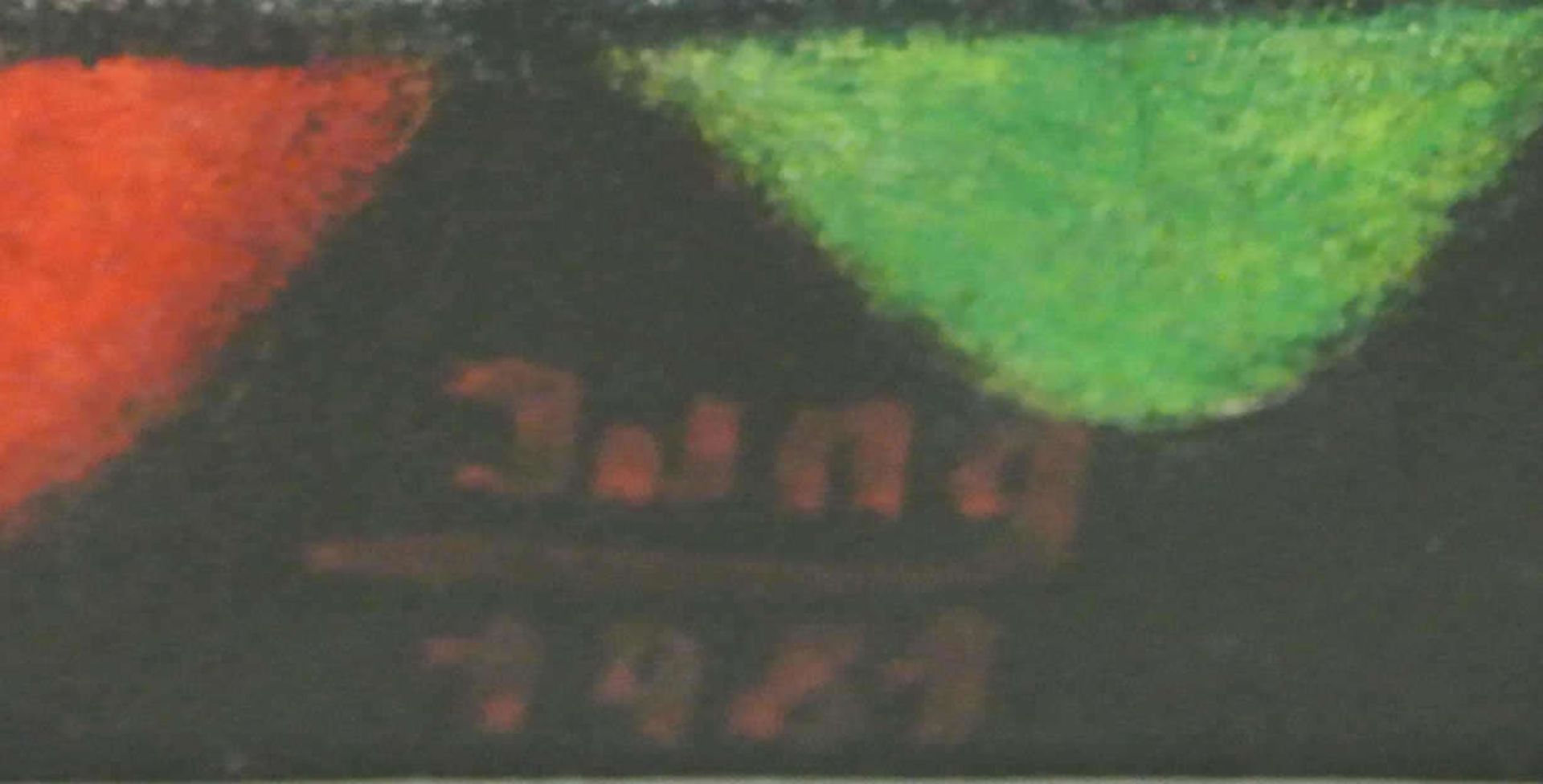 Bernhard Jung, Werkkunstschule Essen / Wupperttal, Tempera,"Kleine Stadt" , Breite ca. 40 cm, Höhe - Bild 3 aus 3
