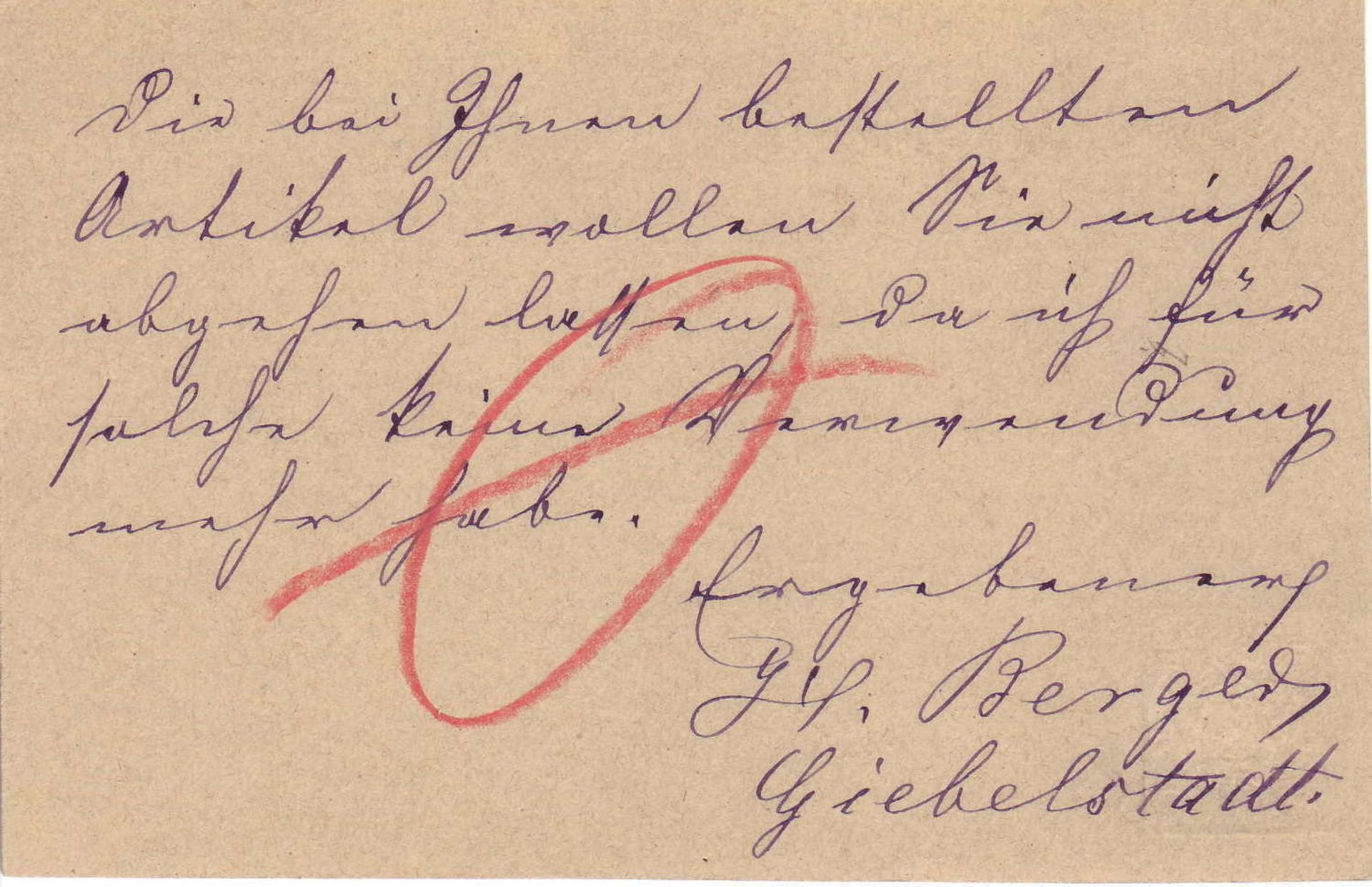 Bayern 1876-78, Postkarte P 8 mit Stempel 11 b Griebelstadt Ufr.. 45 Helbig - Punkte. Bavaria 1876- - Bild 2 aus 2