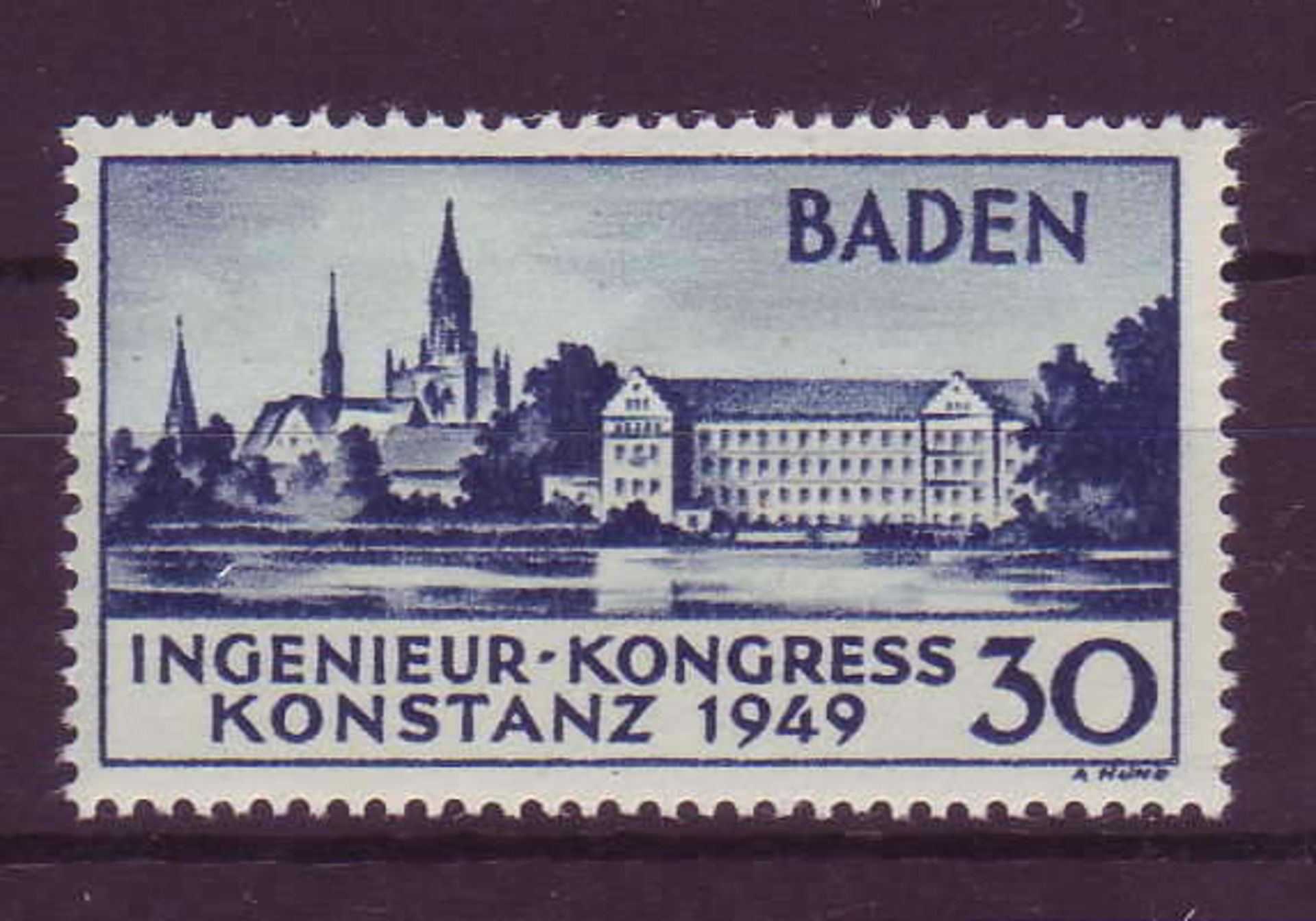 Alliierte Besetzung franz. Zone 1949, Mi. - Nr. 46 II. Postfrisch. Allied occupation French Zone