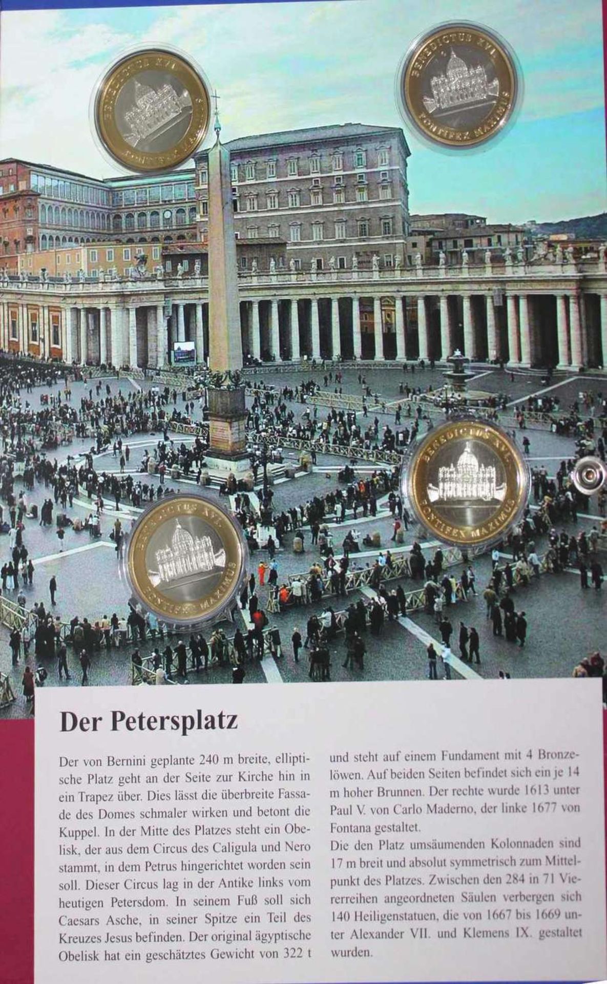 Medaillensatz "Papst Benedikt XVI", insgesamt 10 Medaillen, limitiert auf 5000 Stück. - Bild 2 aus 3